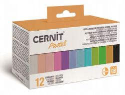 CERNIT - PÂTES POLYMÈRE ASSORTIMENTS DE 12 COULEURS PASTELS (12 MINIS PAINS DE 25G CHACUN)